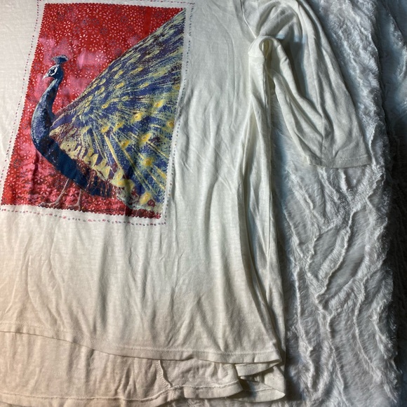 🦚 Lucky Brand Peacock Print Long Sleeve Tunic Top Size 3X - Picture 4 of 11